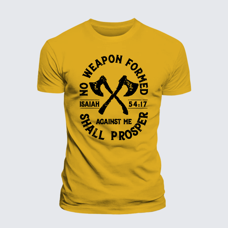 No Weapon Formed Shall Prosper - Isaiah 54:17  Jesus God Christian Premium Mercerized Cotton Tee