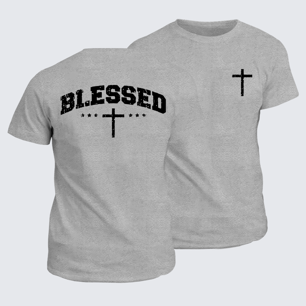 Blessed Cross Jesus God Christian Cotton T-Shirt