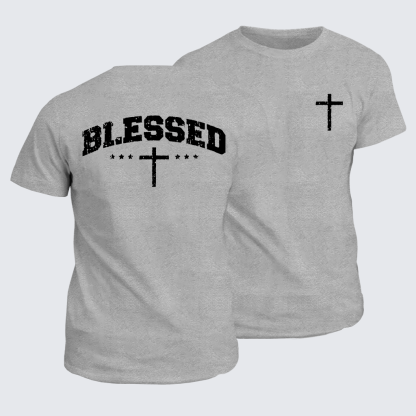 Blessed Cross Jesus God Christian Cotton T-Shirt