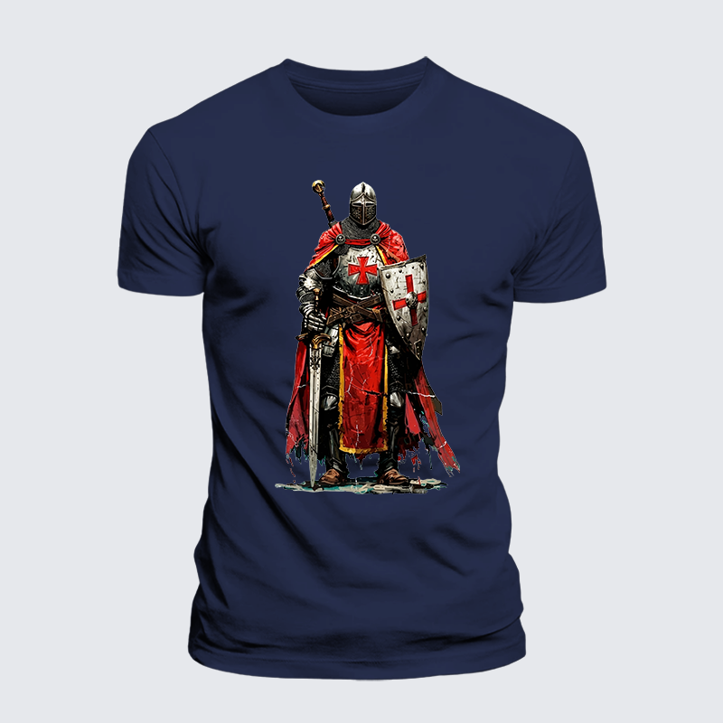 Crusaders Jesus God Christian Premium Mercerized Cotton Tee