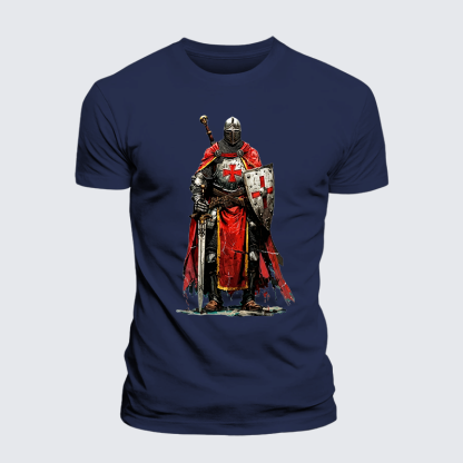 Crusaders Jesus God Christian Premium Mercerized Cotton Tee