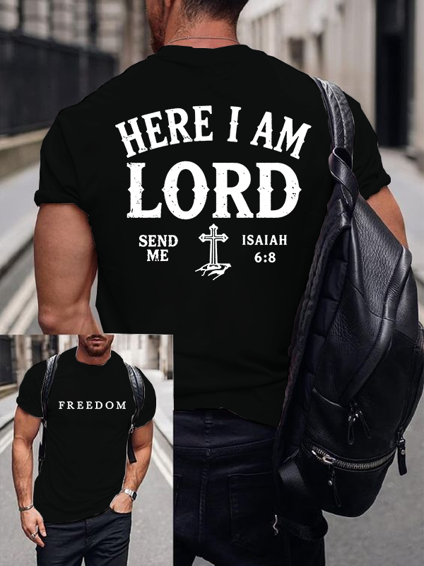 Send Me Isaiah 6:8 Jesus God Christian Cotton T-Shirt
