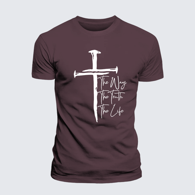 Jesus The Way The Truth The Life Jesus God Christian Premium Mercerized Cotton Tee