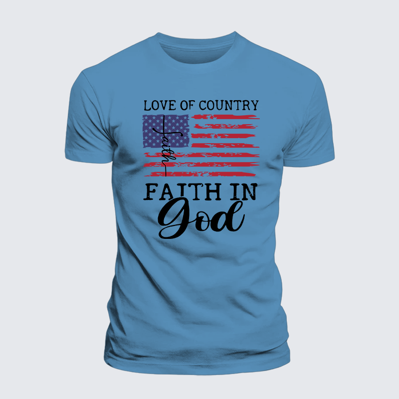 Faith In God Jesus God Christian Premium Mercerized Cotton Tee