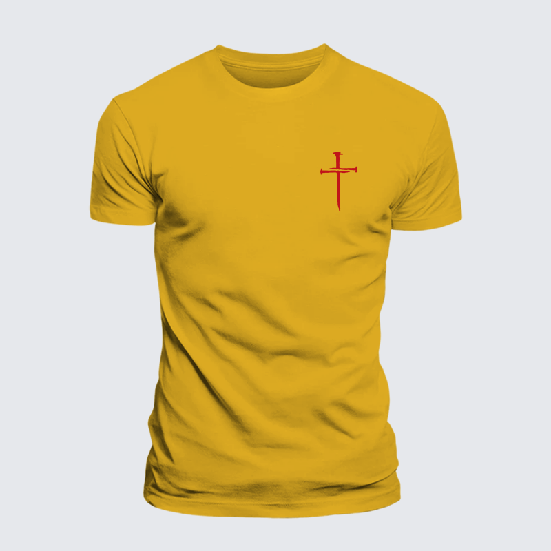 Red Cross Jesus God Christian Premium Mercerized Cotton Tee