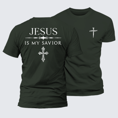 Jesus Is My Savior Jesus God Christian Premium Mercerized Cotton Tee