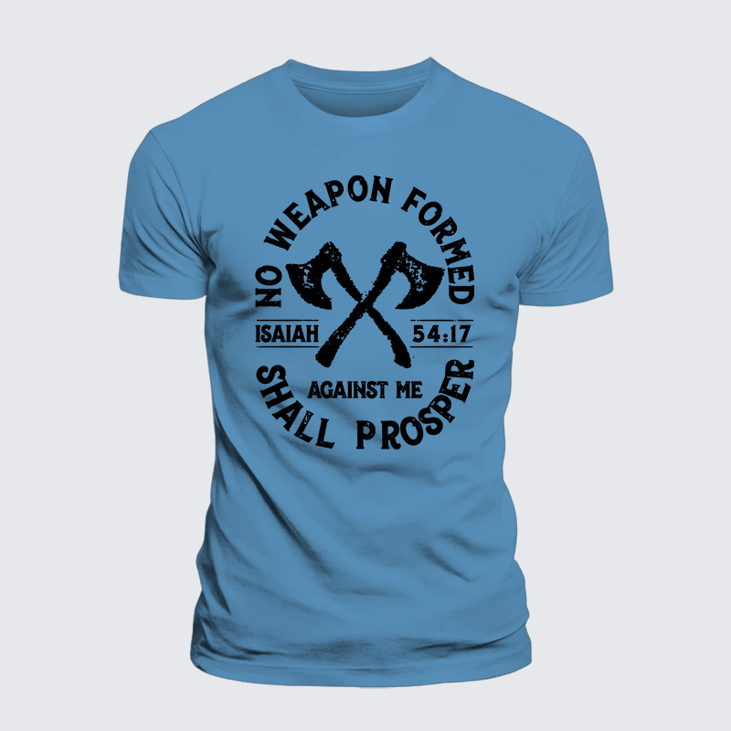 No Weapon Formed Shall Prosper - Isaiah 54:17  Jesus God Christian Premium Mercerized Cotton Tee