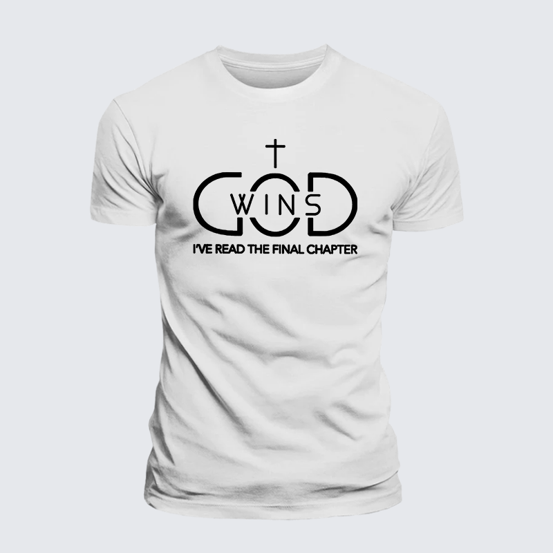God Wins Jesus God Christian Premium Mercerized Cotton Tee