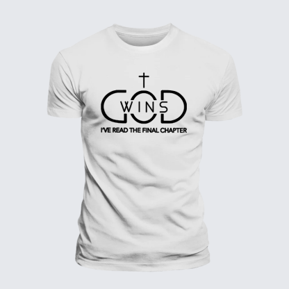 God Wins Jesus God Christian Premium Mercerized Cotton Tee