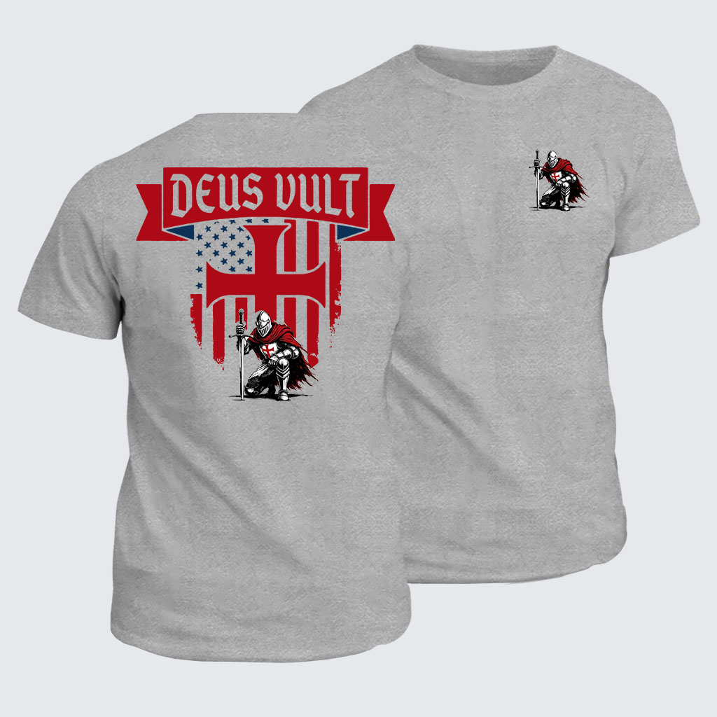 Classic Cotton Tee - Templar Knight Crusader Deus Vult