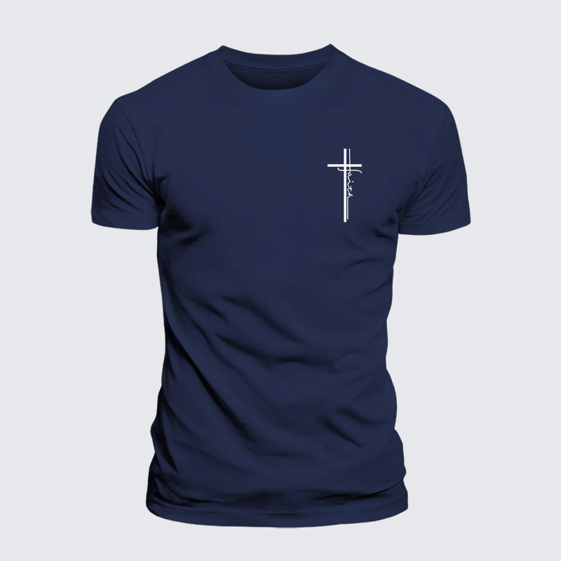 Faith Cross Jesus God Christian Premium Mercerized Cotton Tee