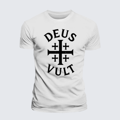 Deus Vult Jesus God Christian Premium Mercerized Cotton Tee