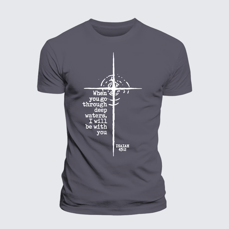 Be With You Jesus God Christian Premium Mercerized Cotton Tee