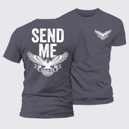 Isaiah 6:8 - SEND ME Jesus God Christian Premium Mercerized Cotton Tee