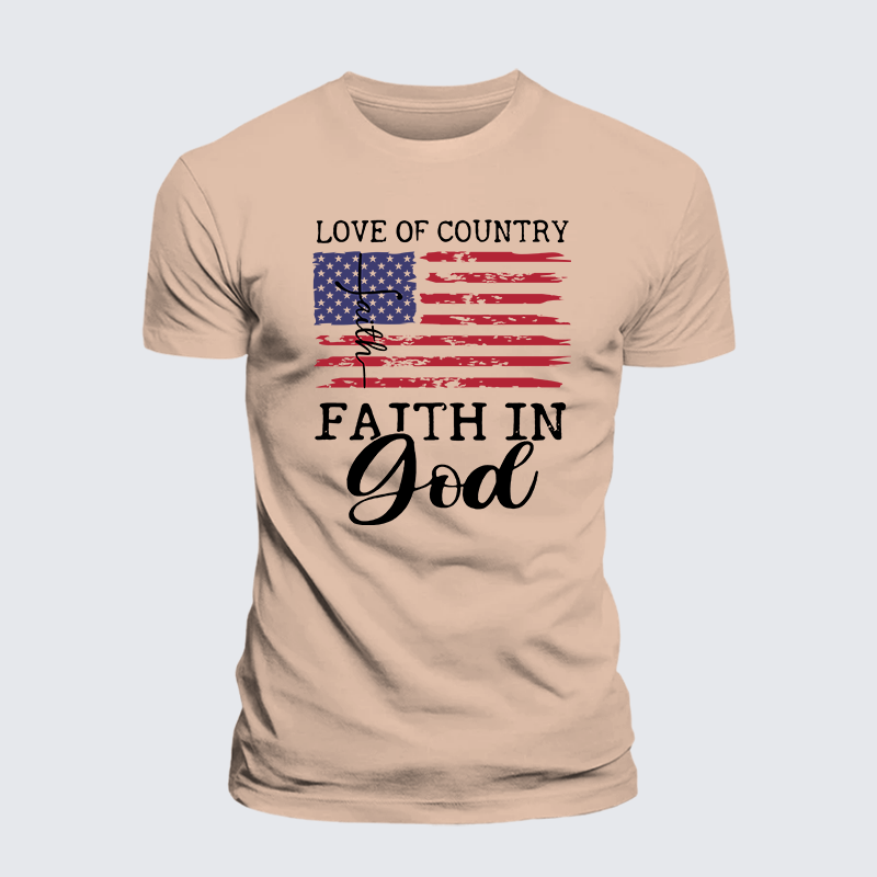 Faith In God Jesus God Christian Premium Mercerized Cotton Tee