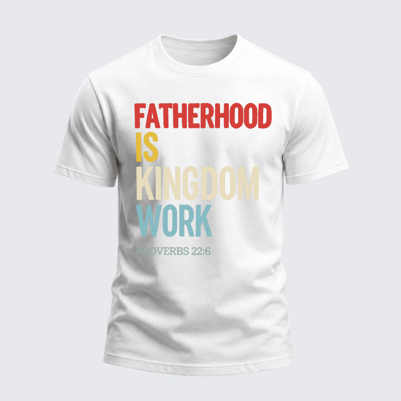 Heavyweight Cotton Tee - Fatherhood is Kingdom Work