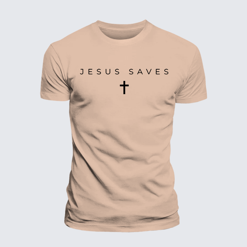 Jesus Saves Jesus God Christian Premium Mercerized Cotton Tee