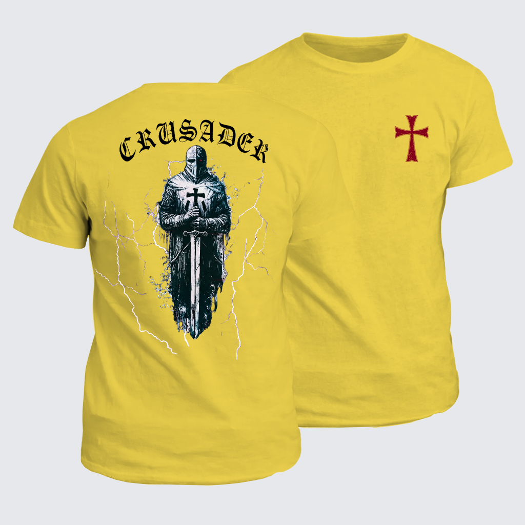 Crusader Jesus God Christian Cotton T-Shirt