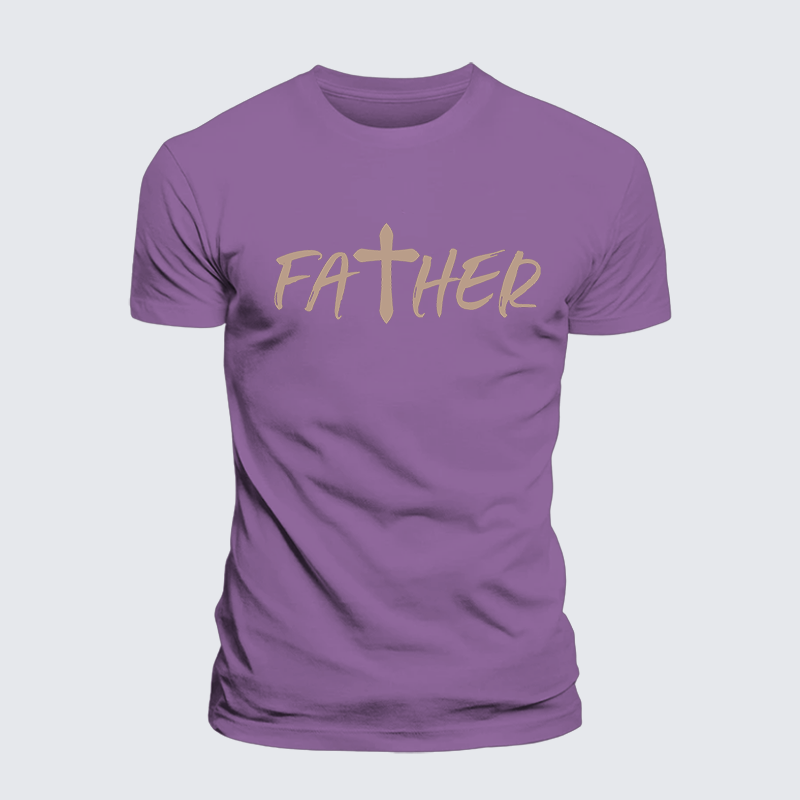 Father Christian Cross Jesus God Christian Premium Mercerized Cotton Tee