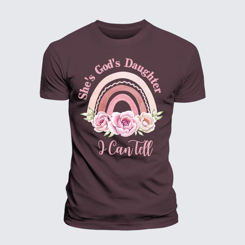 She's God's Daughter I Can Tell Jesus God Christian Premium Mercerized Cotton Tee