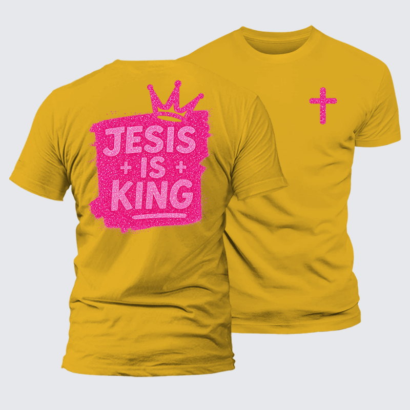 Jesus Is King Jesus God Christian Premium Mercerized Cotton Tee