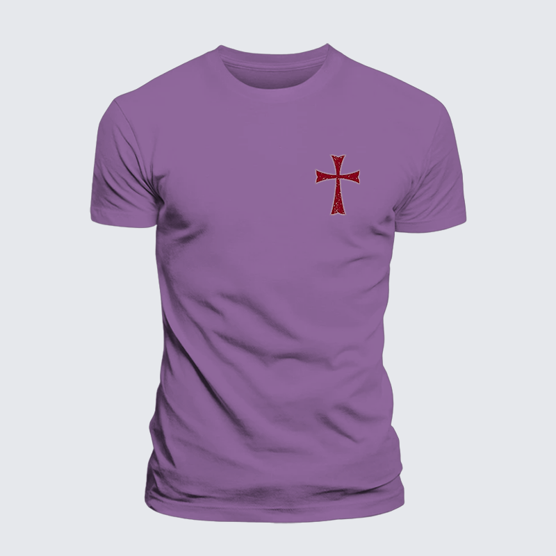 Knights Templar Crusader Cross Jesus God Christian Premium Mercerized Cotton Tee