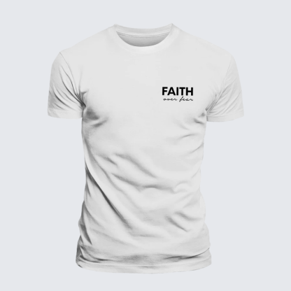 Faith over Fear Jesus God Christian Premium Mercerized Cotton Tee