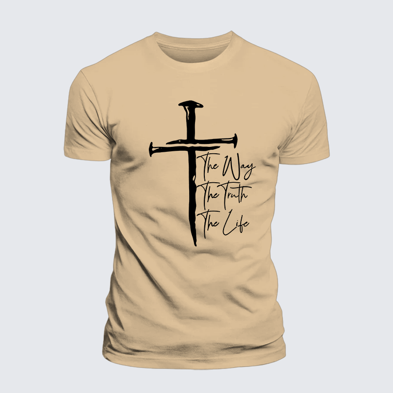 Jesus The Way The Truth The Life Jesus God Christian Premium Mercerized Cotton Tee