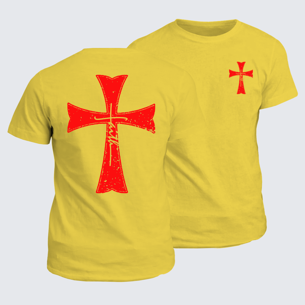 Knights Templar Crusader Cross Jesus God Christian Cotton T-Shirt