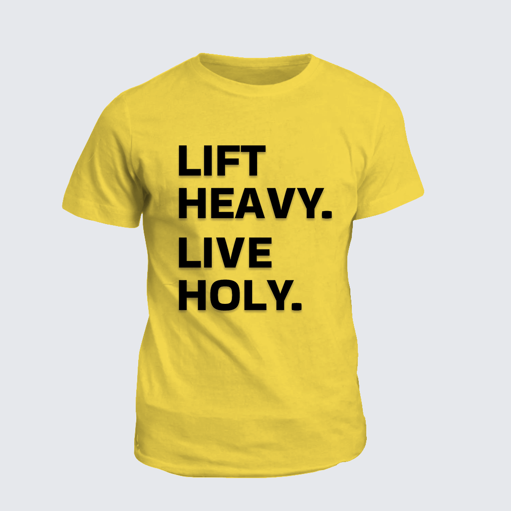 Lift Heavy Live Holy Jesus God Christian Cotton T-Shirt