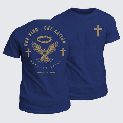 One King One Nation Jesus God Christian Cotton T-Shirt
