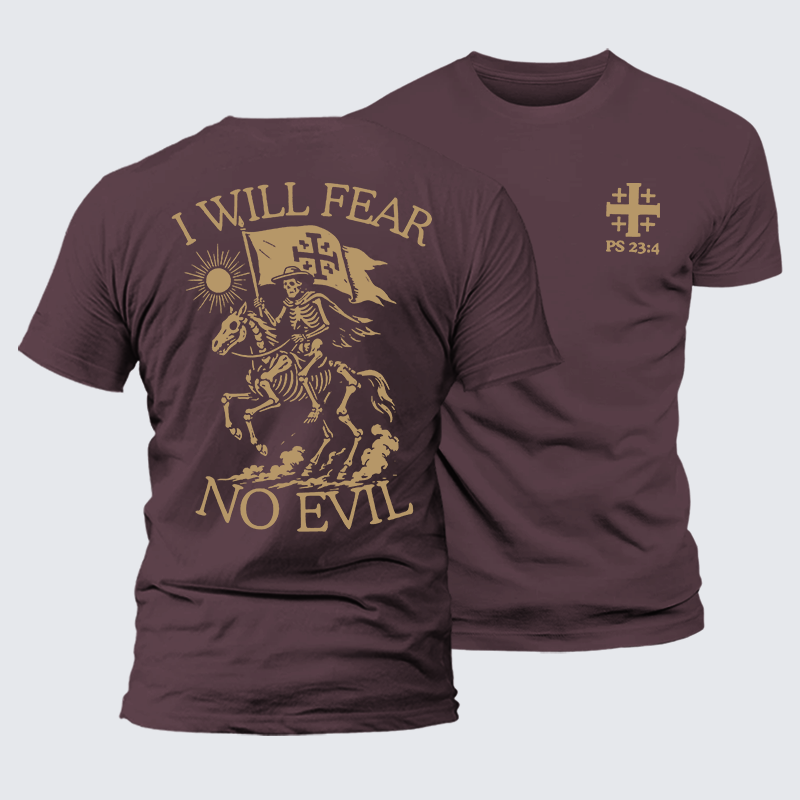 I Will Fear Jesus God Christian Premium Mercerized Cotton Tee