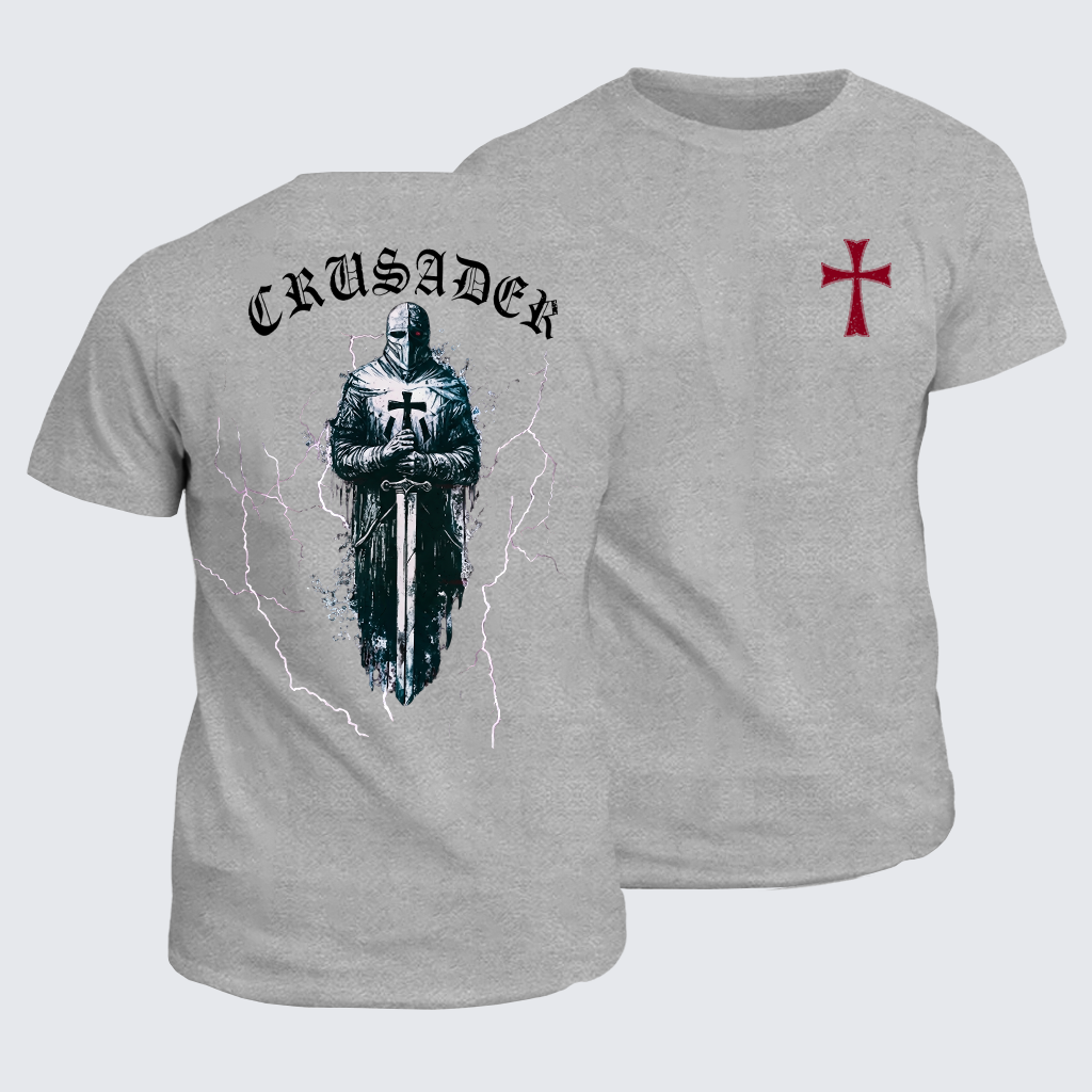 Crusader Jesus God Christian Cotton T-Shirt