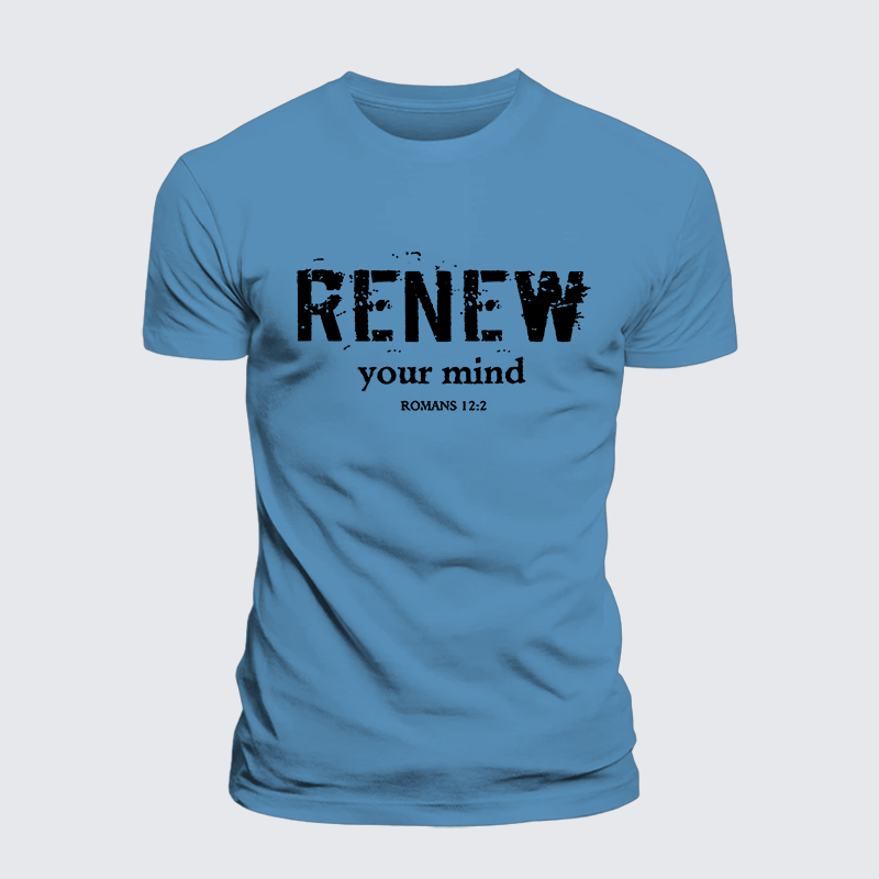 Renew Your Mind Jesus God Christian Premium Mercerized Cotton Tee