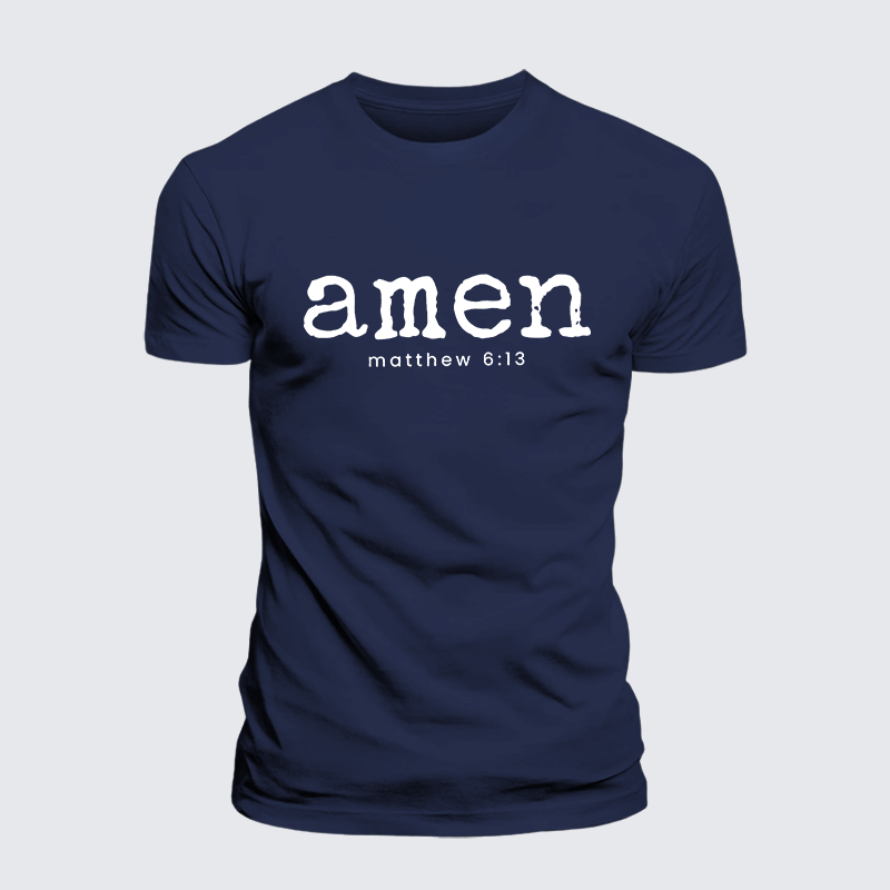 Amen Matthew 6:13 Jesus God Christian Premium Mercerized Cotton Tee