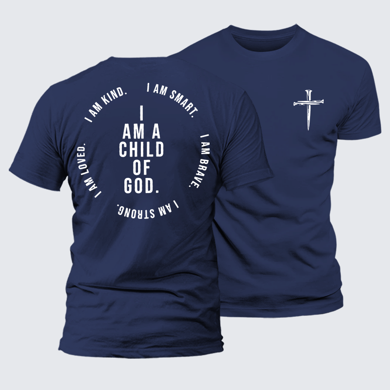 I Am A Child Of God Jesus God Christian Premium Mercerized Cotton Tee