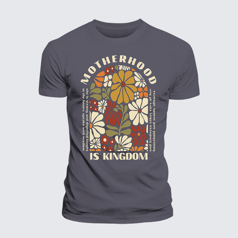 Motherhood Is Kingdom Work Jesus God Christian Premium Mercerized Cotton Tee
