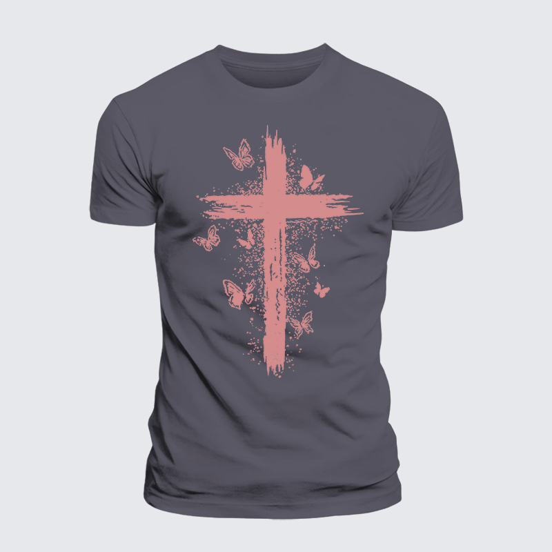 Butterfly Jesus God Christian Premium Mercerized Cotton Tee