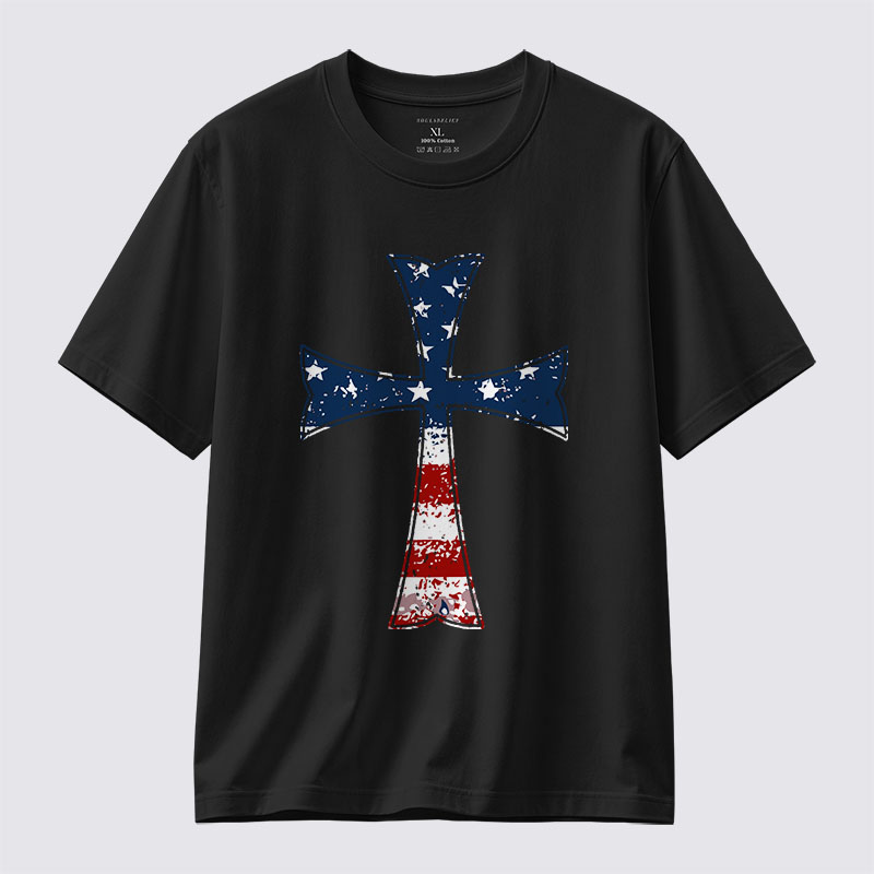 Knights Templar Crusader Cross Flag Jesus God Christian Cotton T-Shirt