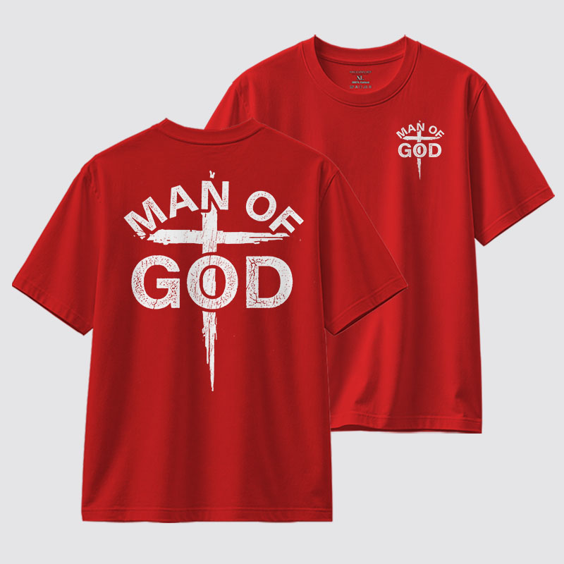 Man Of God Jesus God Christian Cotton T-Shirt