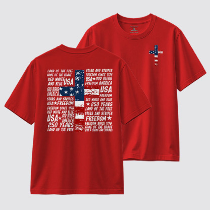 God Bless Land Of The Free Jesus God Christian Cotton T-Shirt