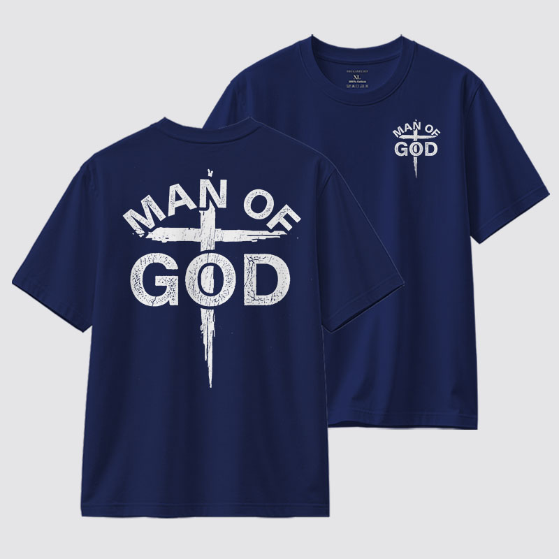 Man Of God Jesus God Christian Cotton T-Shirt