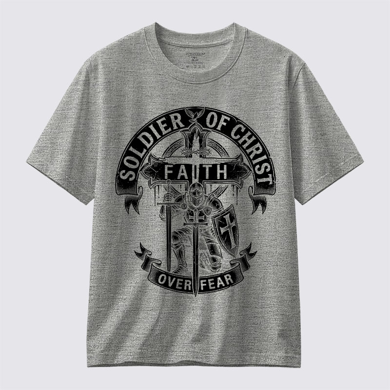 Soldier of Christ Jesus God Christian Cotton T-Shirt