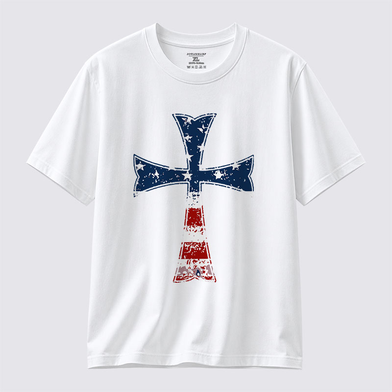Knights Templar Crusader Cross Flag Jesus God Christian Cotton T-Shirt