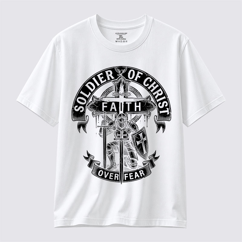 Soldier of Christ Jesus God Christian Cotton T-Shirt
