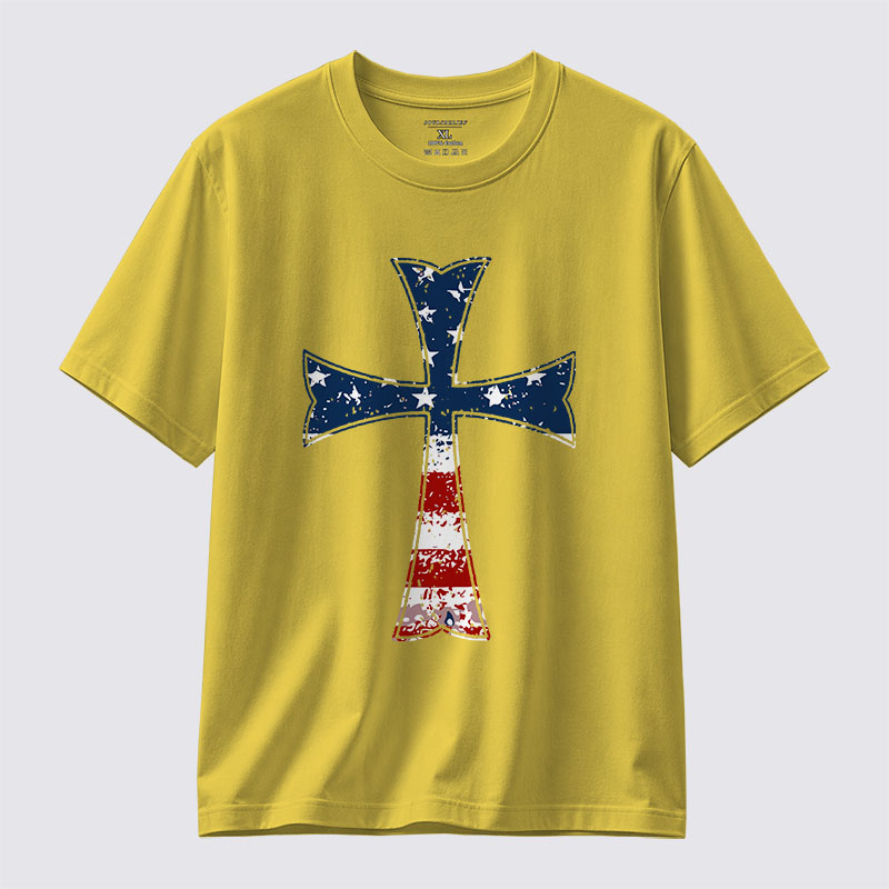 Knights Templar Crusader Cross Flag Jesus God Christian Cotton T-Shirt