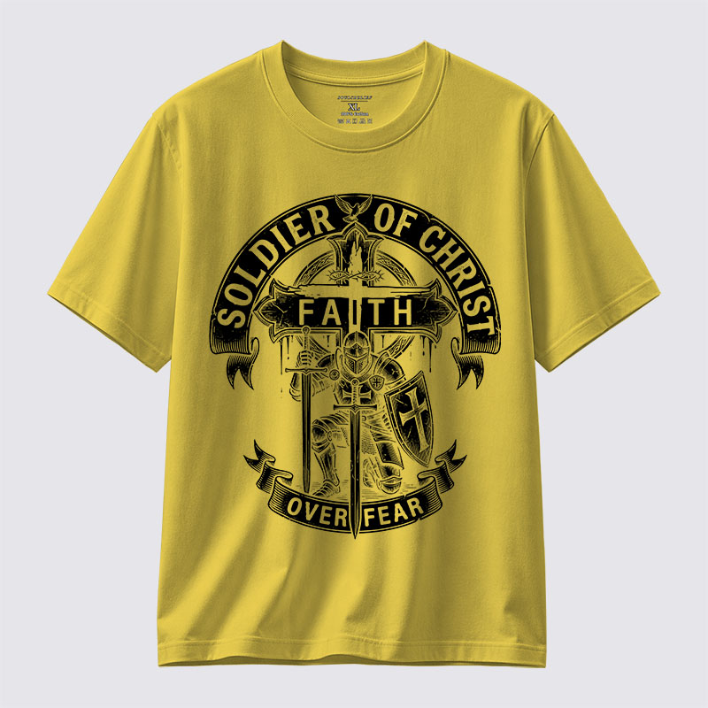 Soldier of Christ Jesus God Christian Cotton T-Shirt
