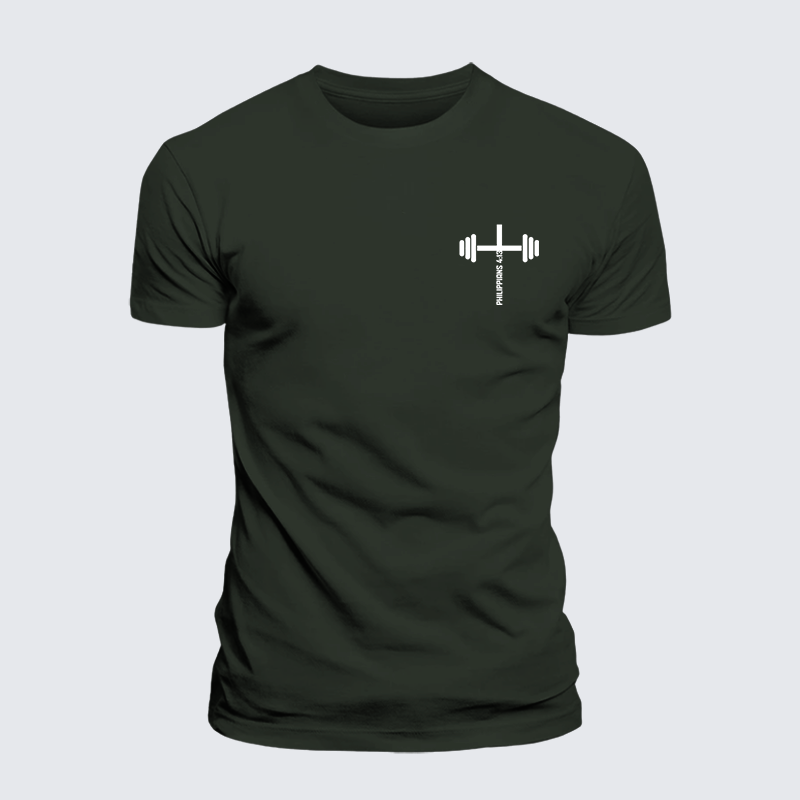 Fitness Philippians 4:13 Jesus God Christian Premium Mercerized Cotton Tee