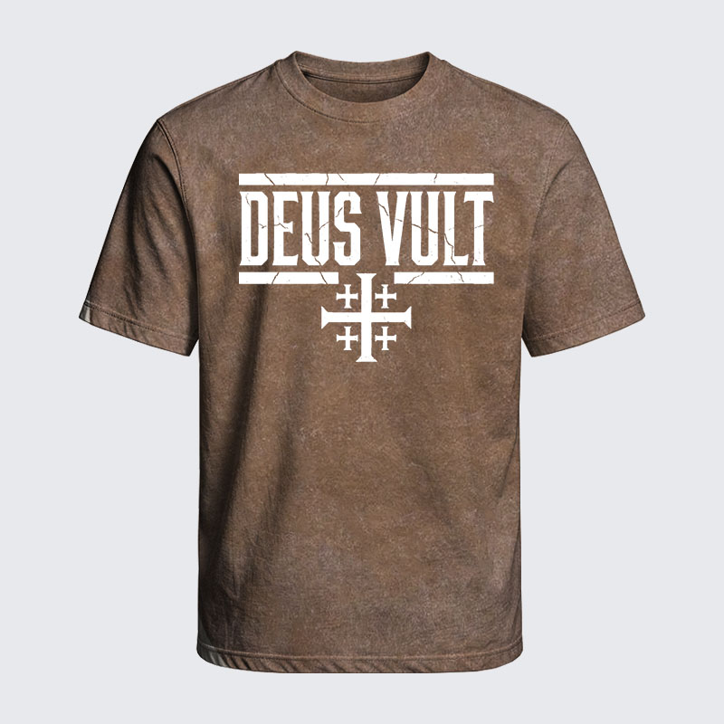 Washed T-Shirt - Deus Vult