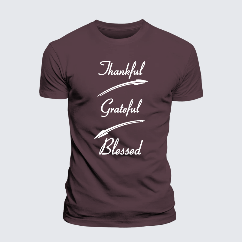 Thankful Grateful Blessed Jesus God Christian Premium Mercerized Cotton Tee